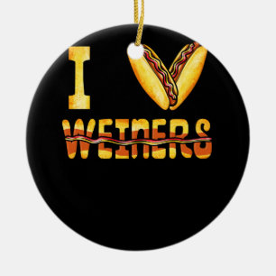 Love Weiners Hotdogs Wiener Sausage Hot Hondenlief Keramisch Ornament