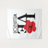 LOVE Wellington Red Hibiscus Wandkleed (Voorkant (horizontaal))
