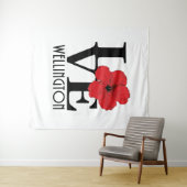 LOVE Wellington Red Hibiscus Wandkleed (In Situ (horizontaal))