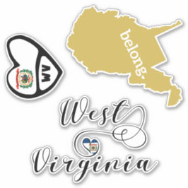 Love West Virginia, Sheet of Die Cut Stickers