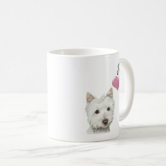 Love Westie Dog Art Mok (Voorkant rechts)