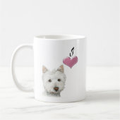 Love Westie Dog Art Mok (Links)