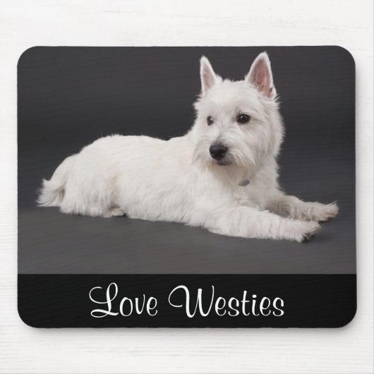Love Westies West Highland Terrier Puppy Mousepad Muismat (Voorkant)