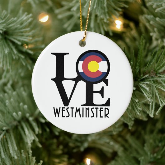 LOVE Westminster Colorado Keramisch Ornament (Boom)