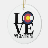 LOVE Westminster Colorado Keramisch Ornament (Links)