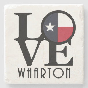 LOVE Wharton Texas Stenen Onderzetter