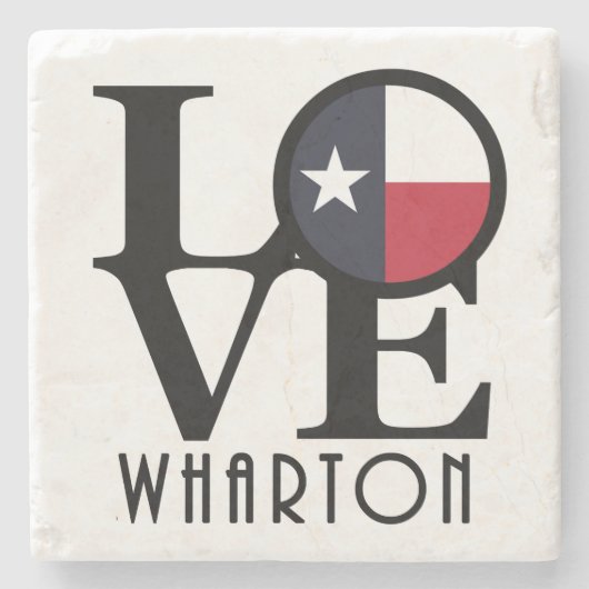 LOVE Wharton Texas Stenen Onderzetter (Voorkant)