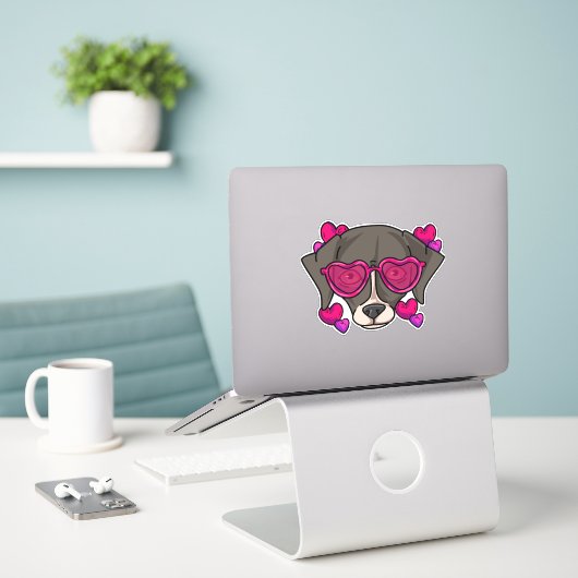 Love Whippet Sticker (Laptop op bureau)