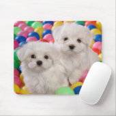 Love White Bichon Frise Puppy Dog Mousepad Muismat (Met muis)