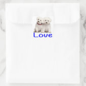 Love White Bichon Frise Puppy Dog Stickers (Tas)