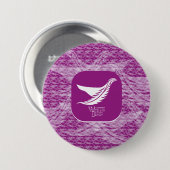 LOVE WHITE BIRD BY MASANSER RONDE BUTTON 7,6 CM (Voorkant /achterkant)