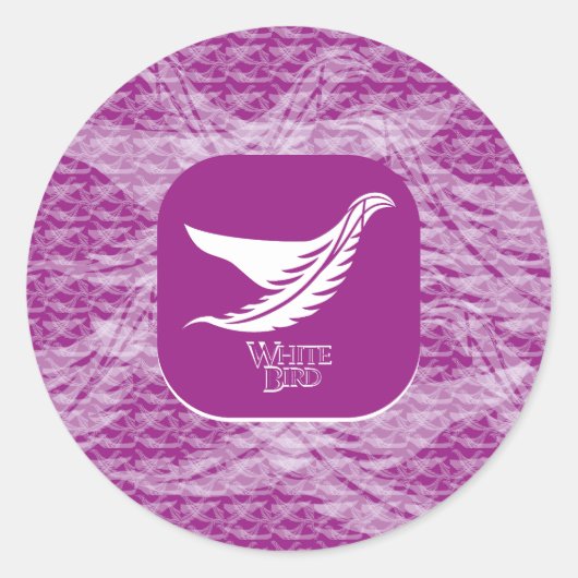 LOVE WHITE BIRD BY MASANSER RONDE STICKER (Voorkant)