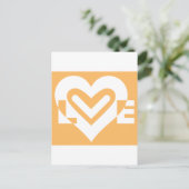 Love White en Oranje Briefkaart (Staand voorkant)