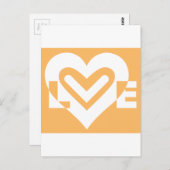 Love White en Oranje Briefkaart (Voorkant / Achterkant)