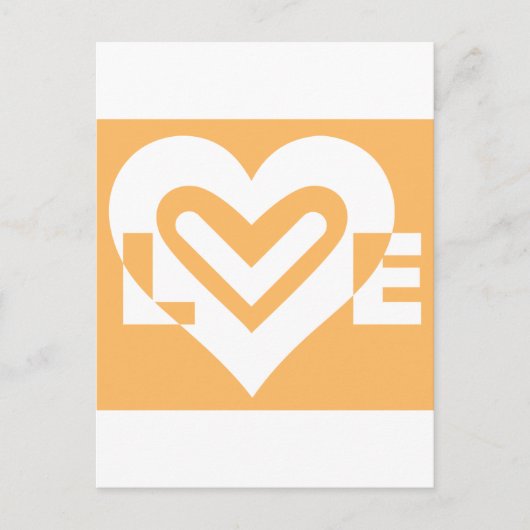 Love White en Oranje Briefkaart (Voorkant)