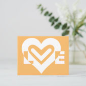 Love White en Oranje Briefkaart (Staand voorkant)