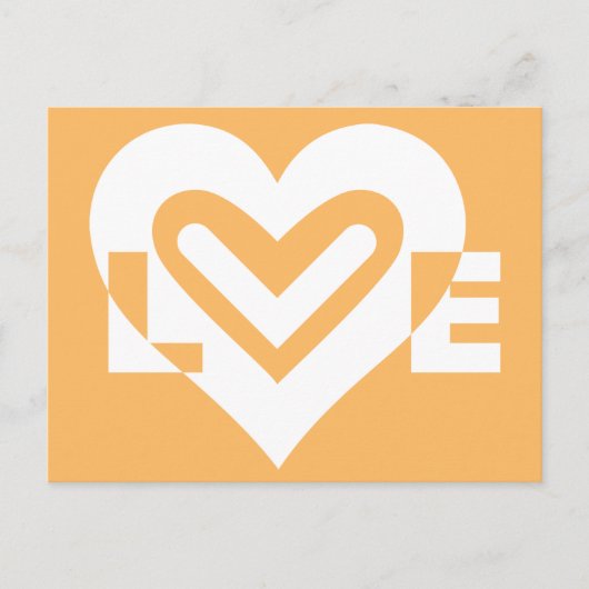 Love White en Oranje Briefkaart (Voorkant)