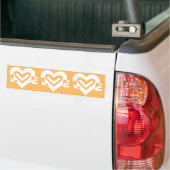 Love White en Oranje Bumpersticker (Op Truck)