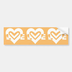 Love White en Oranje Bumpersticker