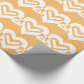 Love White en Oranje Cadeaupapier (Hoek)