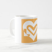 Love White en Oranje Koffiemok (Voorkant links)