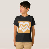 Love White en Oranje T-shirt (Voorkant volledig)