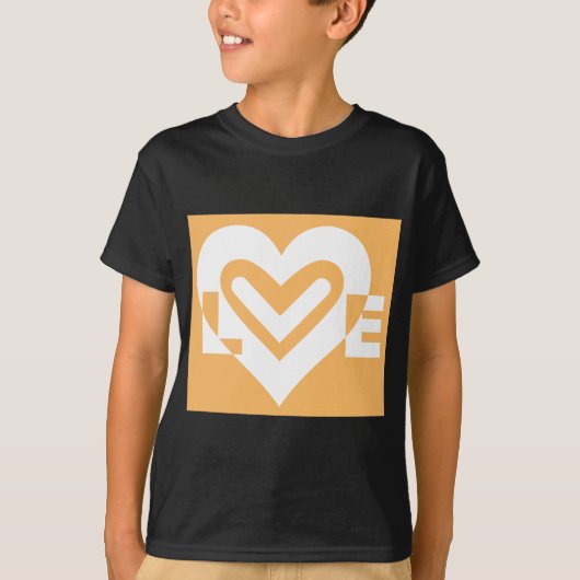 Love White en Oranje T-shirt (Voorkant)