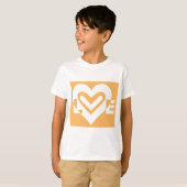 Love White en Oranje T-shirt (Voorkant volledig)
