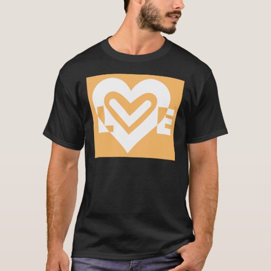 Love White en Oranje T-shirt (Voorkant)