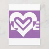 Love White en Paars Briefkaart (Voorkant)