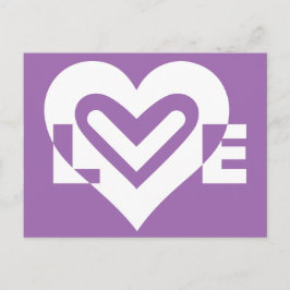 Love White en Paars Briefkaart