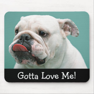 Love White English Bulldog Puppy Dog Mousepad Muismat