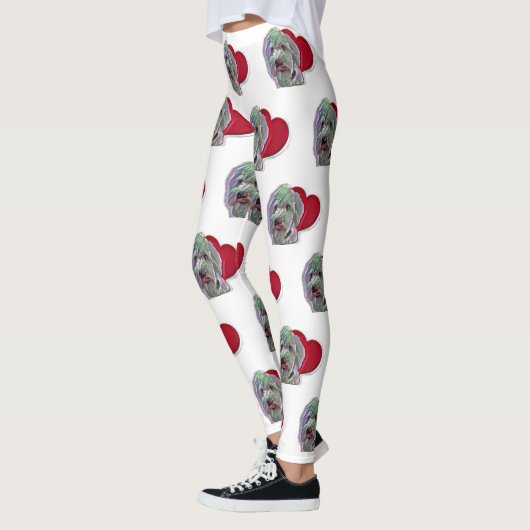 Love White Goldendole PopArt with Heart Leggings (Links)