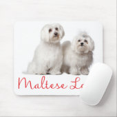 Love White Maltese Puppy Dog Muismat (Met muis)