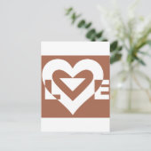 Love White on Brown Briefkaart (Staand voorkant)