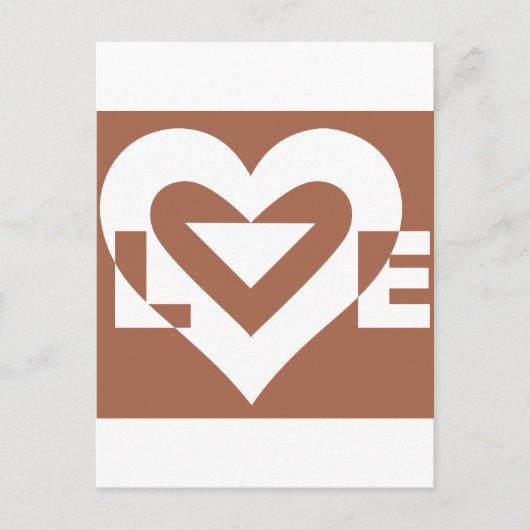 Love White on Brown Briefkaart (Voorkant)