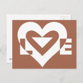 Love White on Brown Briefkaart (Voorkant / Achterkant)