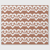 Love White on Brown Cadeaupapier (Vlak)