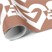 Love White on Brown Cadeaupapier (Rol Hoek)