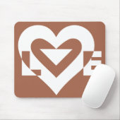 Love White on Brown Muismat (Met muis)