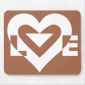 Love White on Brown Muismat (Voorkant)