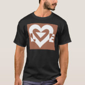 Love White on Brown T-shirt (Voorkant)