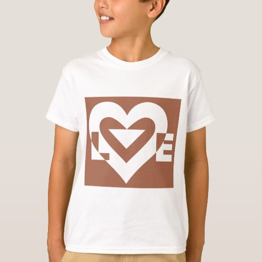 Love White on Brown T-shirt (Voorkant)