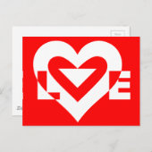 Love White on Red Briefkaart (Voorkant / Achterkant)