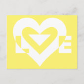 Love White on Yellow Briefkaart (Voorkant)