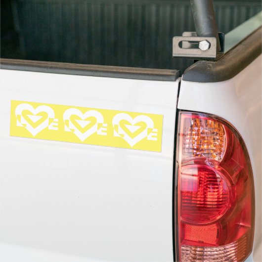Love White on Yellow Bumpersticker (Op Truck)