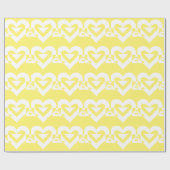 Love White on Yellow Cadeaupapier (Vlak)