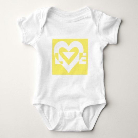 Love White on Yellow Romper (Voorkant)