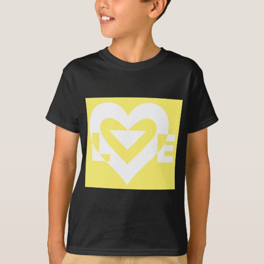 Love White on Yellow T-shirt (Voorkant)