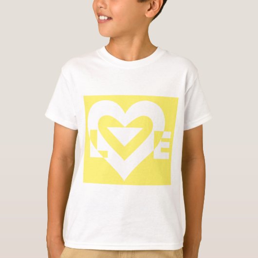 Love White on Yellow T-shirt (Voorkant)